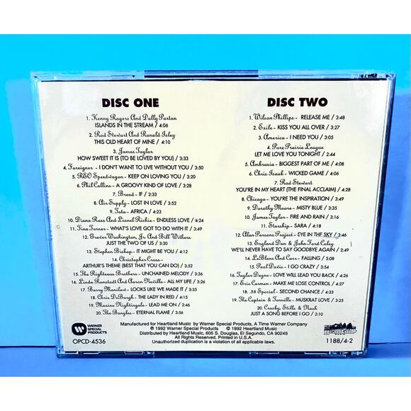 Magic Moments 2 CD Set Warner Special Products 1992 Romantic Hits Compilation - Picture 2 of 8